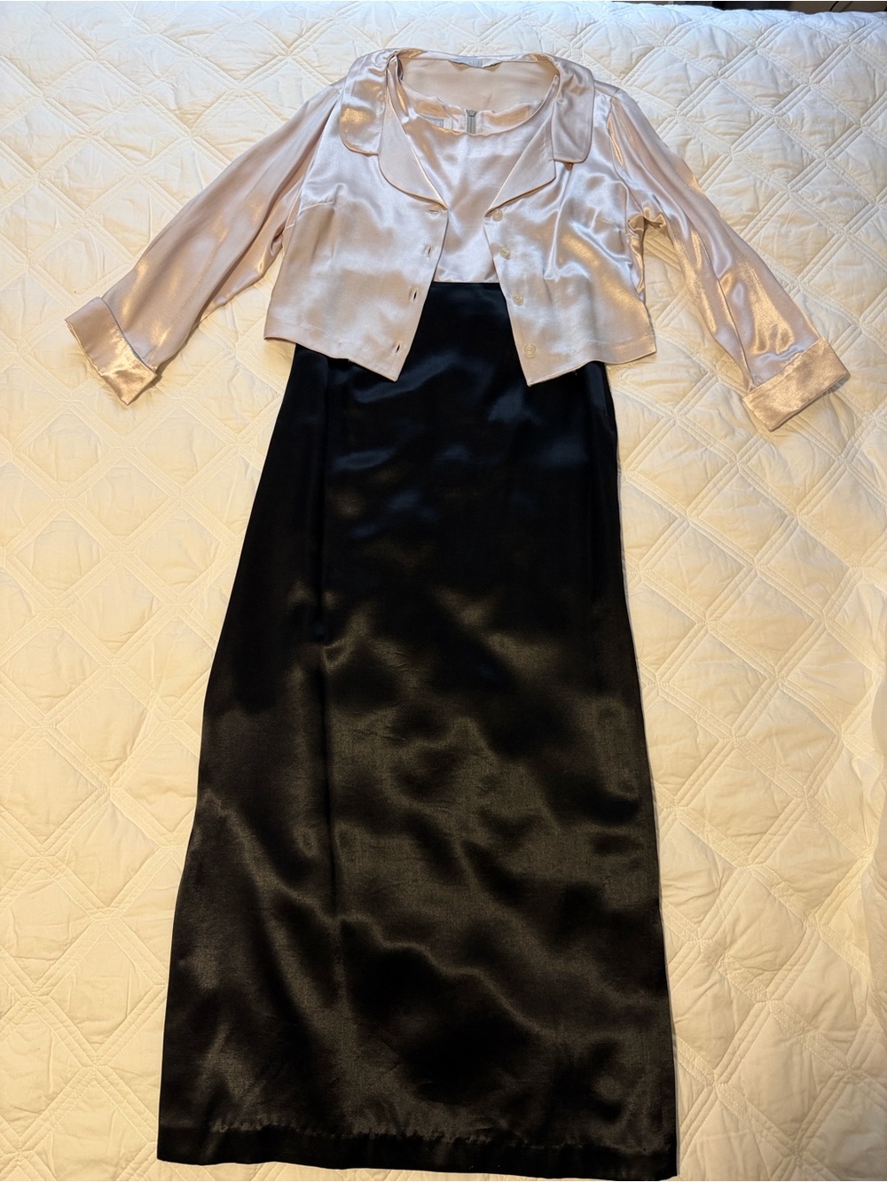 Esprit Black Satin Maxi Skirt